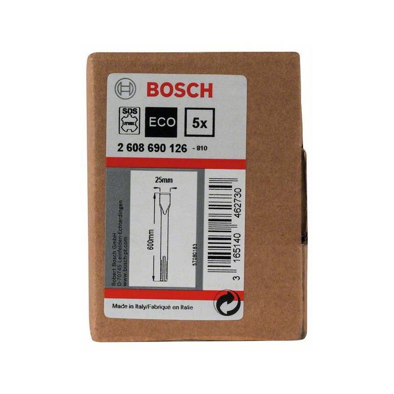 Bosch Flachmeißel mit SDS max-Aufnahme, 600 x 25 mm, 5er-Pack (2 608 690 126), image 