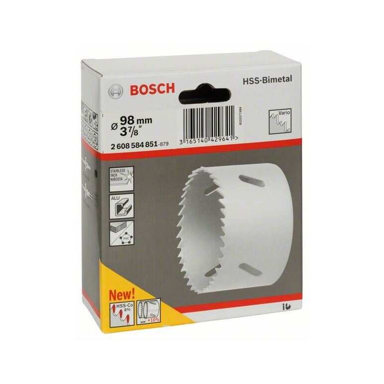 Bosch Lochsäge HSS-Bimetall für Standardadapter, 98 mm, 3 7/8 Zoll (2 608 584 851), image _ab__is.image_number.default