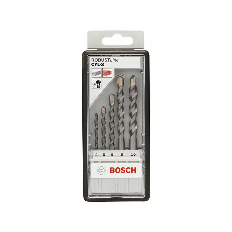 Bosch Betonbohrer-Robust Line-Set CYL-3, Silver Percussion, 5-teilig, 4 - 10 mm (2 607 010 524), image _ab__is.image_number.default