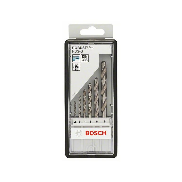 Bosch Metallbohrer-Set Robust Line HSS-G, DIN 135, 135°, 6-teilig, 2 - 8 mm (2 607 010 529), image _ab__is.image_number.default
