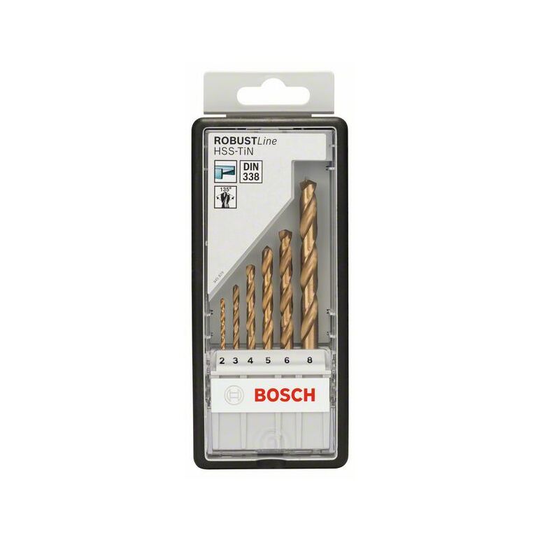 Bosch Metallbohrer-Set Robust Line HSS-TiN, 135°, 6-teilig, 2 - 8 mm (2 607 010 530), image 