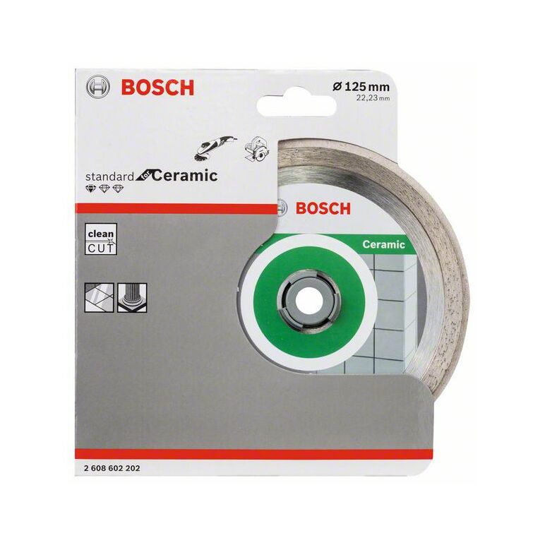Bosch Diamanttrennscheibe Standard for Ceramic, 125 x 22,23 x 1,6 x 7 mm, 1er-Pack (2 608 602 202), image 