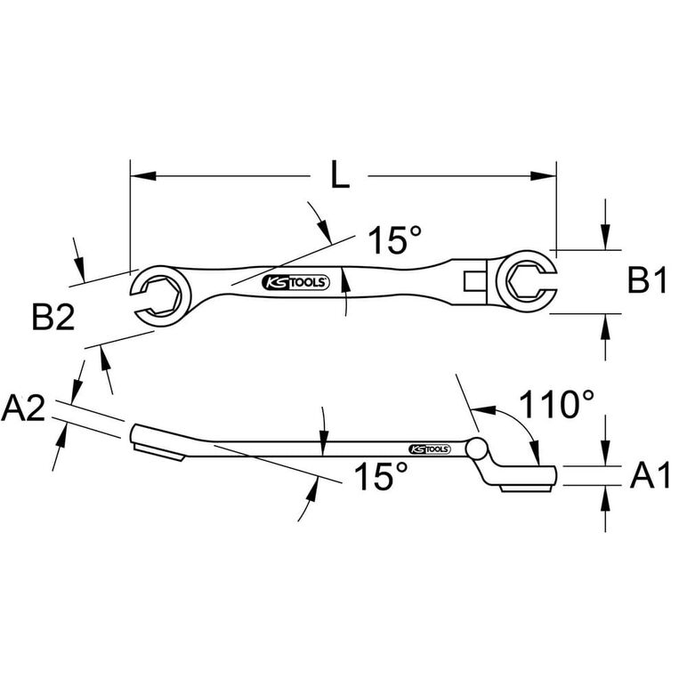 KS Tools CHROMEplus Offener Doppel-Ringschlüssel mit Gelenk, 10mm, image _ab__is.image_number.default