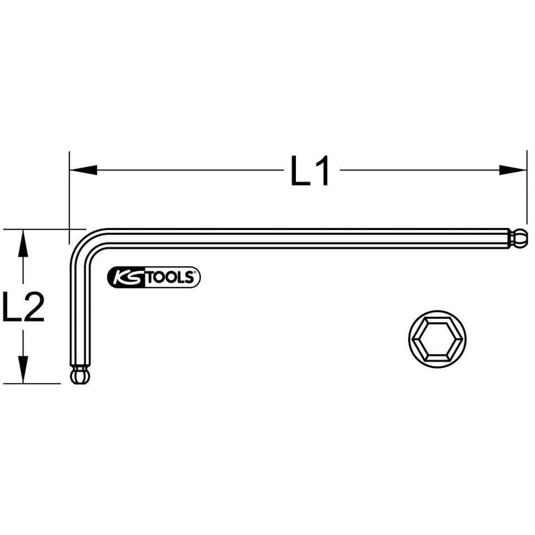 KS Tools Doppel-Kugelkopf-Innensechskant-Winkelstiftschlüssel, XL, 2,5mm, Lila, image _ab__is.image_number.default