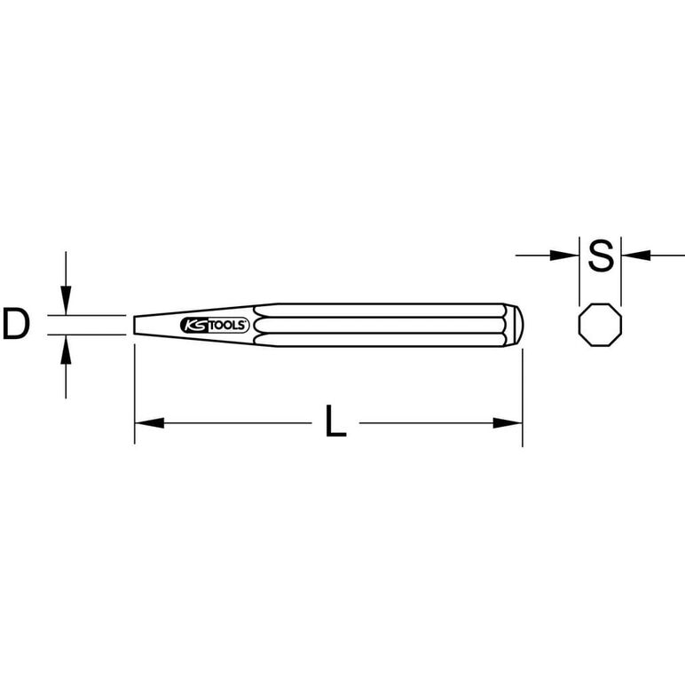 KS Tools Durchtreiber, 8-kant, FormD, Ø 2mm, image _ab__is.image_number.default