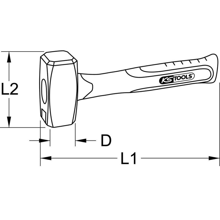 KS Tools EDELSTAHL Fäustel mit Fiberglasstiel, 450g, image _ab__is.image_number.default