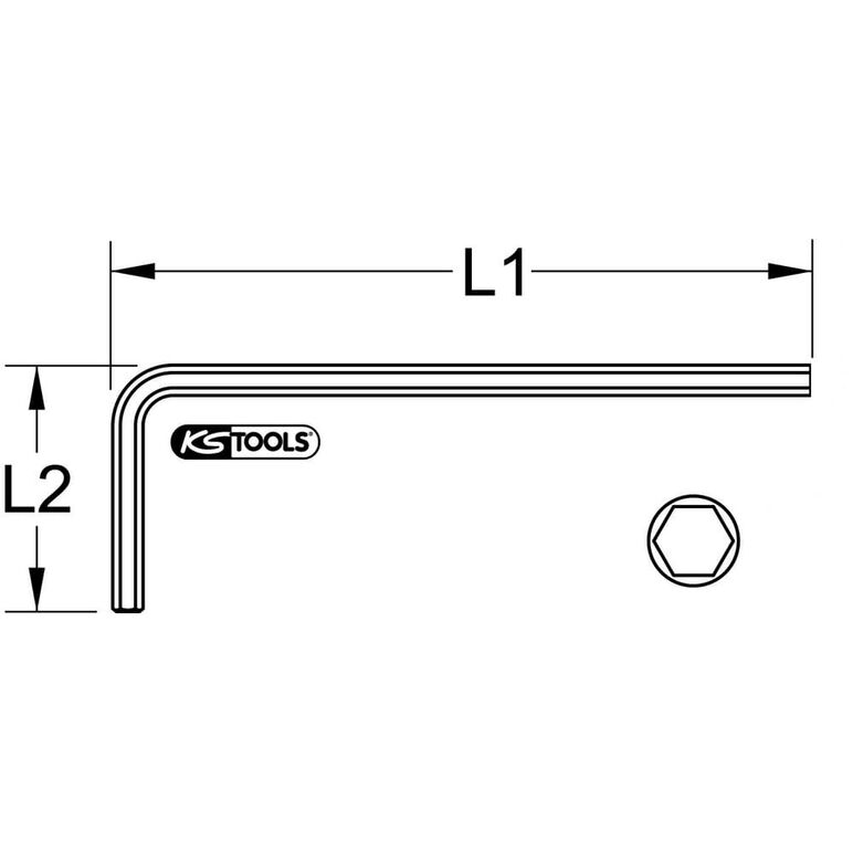 KS Tools EDELSTAHL Innen6kant-Winkelstiftschlüssel, kurz, 6,0mm, image _ab__is.image_number.default