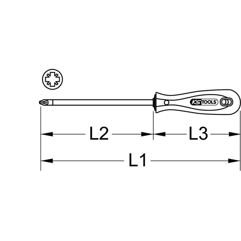 KS Tools EDELSTAHL Schraubendreher, POZIDRIV, PZ2, image _ab__is.image_number.default