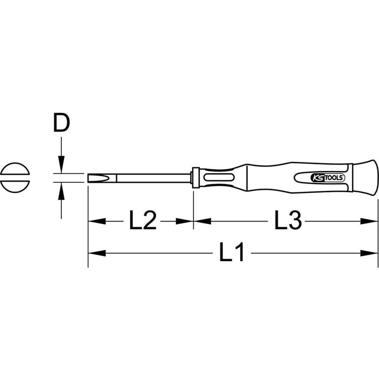KS Tools Feinmechanik-Schlitz-Schraubendreher, 2mm, image _ab__is.image_number.default