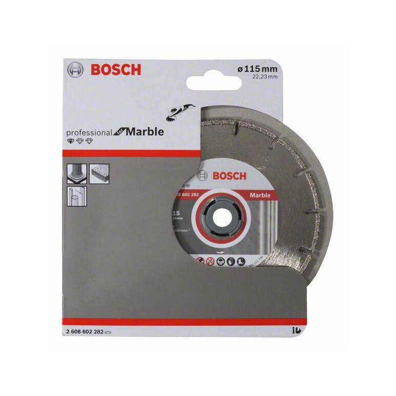 Bosch Diamanttrennscheibe Standard for Marble, 115 x 22,23 x 2,2 x 3 mm (2 608 602 282), image 