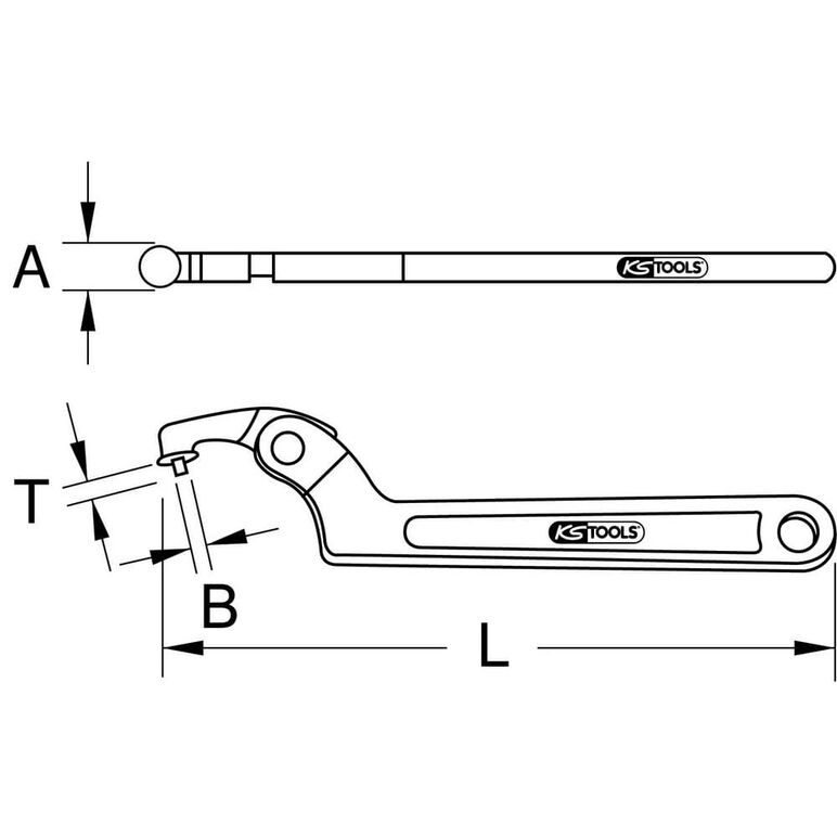 KS Tools Gelenk-Hakenschlüssel mit Zapfen, 120-180mm, image _ab__is.image_number.default