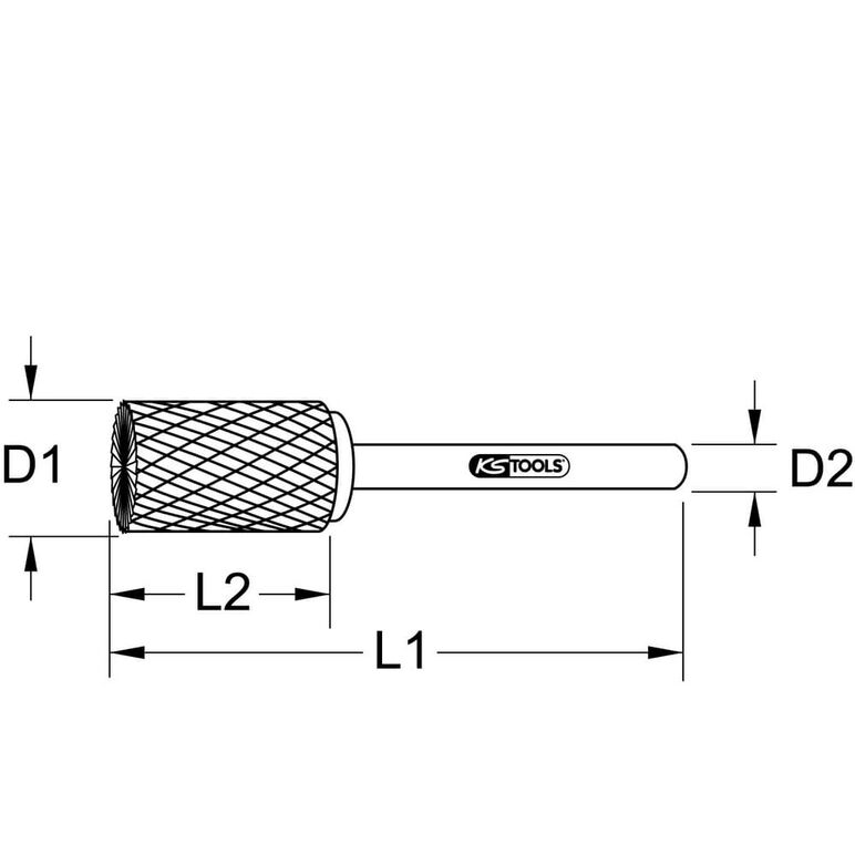 KS Tools HM Zylinder-Frässtift Form A mit Stirnverzahnung, 3mm, image _ab__is.image_number.default