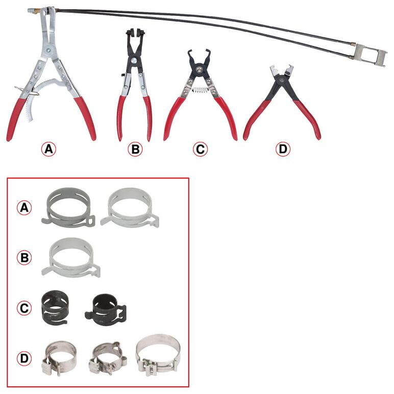 KS Tools KFZ Schlauchschellenzangen-Satz, 4-tlg, image _ab__is.image_number.default