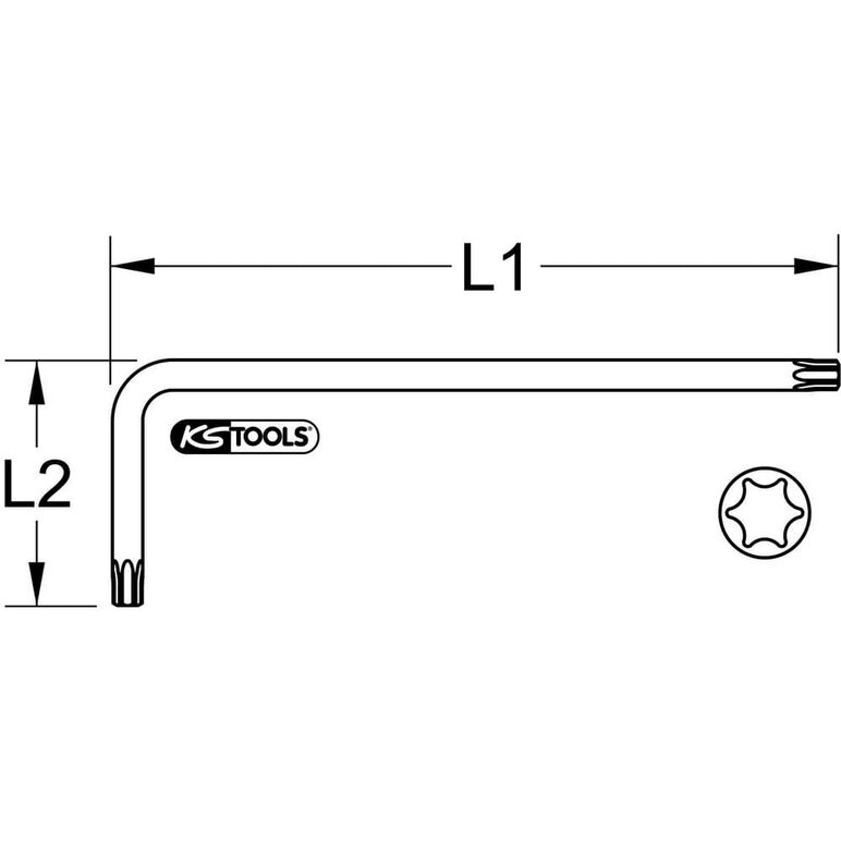 KS Tools Kugelkopf-Torx-Winkelstiftschlüssel, XL, T27, 108° abgewinkelt, image _ab__is.image_number.default