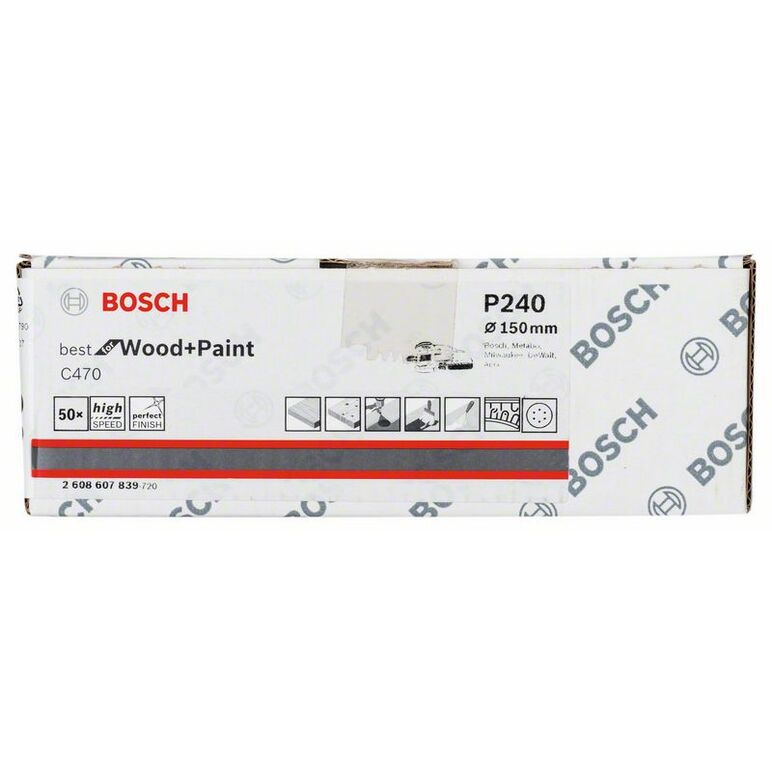 Bosch Schleifblatt C470, 150 mm, 240, 6 Löcher, Klett, 50er-Pack (2 608 607 839), image _ab__is.image_number.default