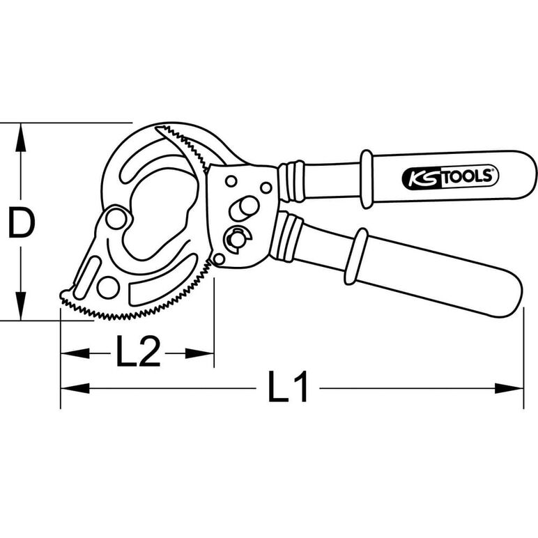 KS Tools Ratschenkabelschere mit Schutzisolierung, 400mm, image _ab__is.image_number.default