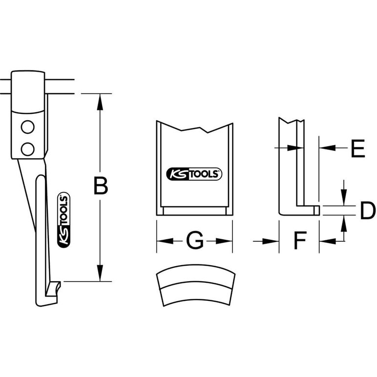 KS Tools Schnellspann-Abzieherhaken, extrem schlanke Ausführung, 100mm, D=3,6mm, image _ab__is.image_number.default