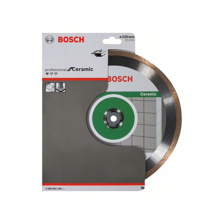 Bosch Diamanttrennscheibe Standard for Ceramic, 230 x 25,40 x 1,6 x 7 mm (2 608 602 538), image 
