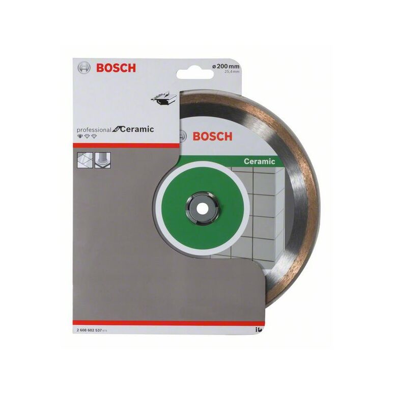 Bosch Diamanttrennscheibe Standard for Ceramic, 200 x 25,40 x 1,6 x 7 mm (2 608 602 537), image 