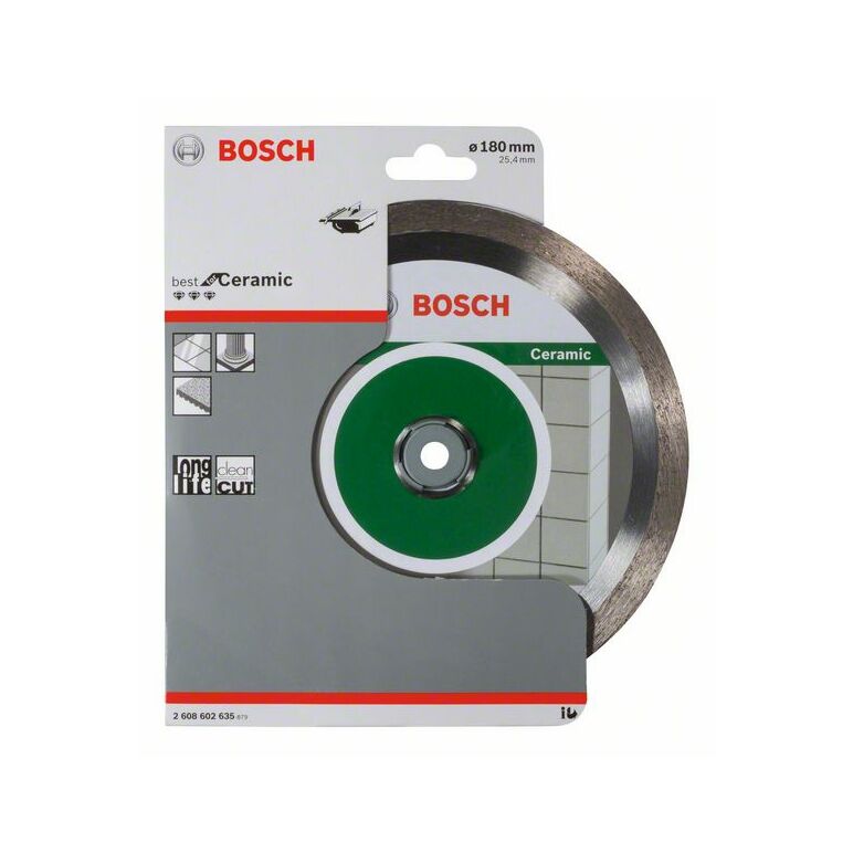 Bosch Diamanttrennscheibe Best for Ceramic, 180 x 25,40 x 2,2 x 10 mm (2 608 602 635), image 
