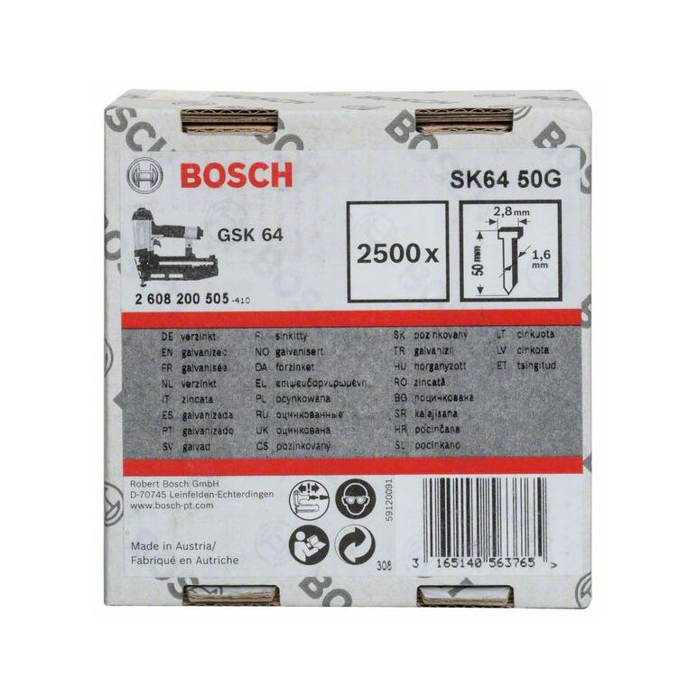 Bosch Senkkopf-Stift SK64 50G, 1,6 mm, 50 mm, verzinkt (2 608 200 505), image _ab__is.image_number.default