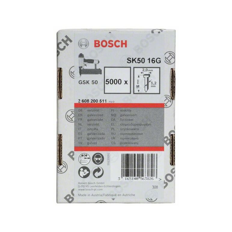 Bosch Senkkopf-Stift SK50 16G, 1,2 mm, 16 mm, verzinkt (2 608 200 511), image _ab__is.image_number.default