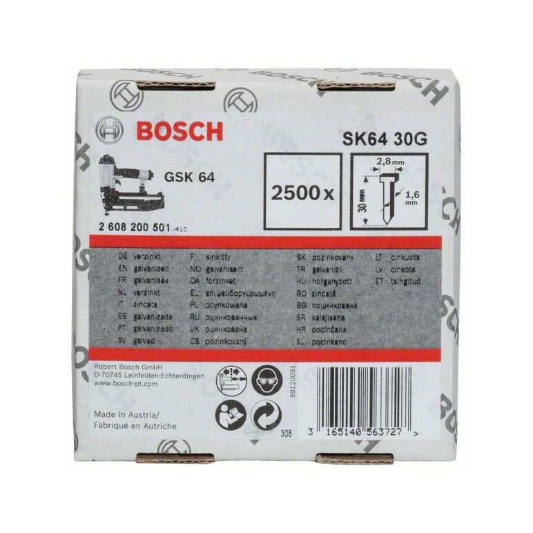 Bosch Senkkopf-Stift SK64 30G, 1,6 mm, 30 mm, verzinkt (2 608 200 501), image _ab__is.image_number.default