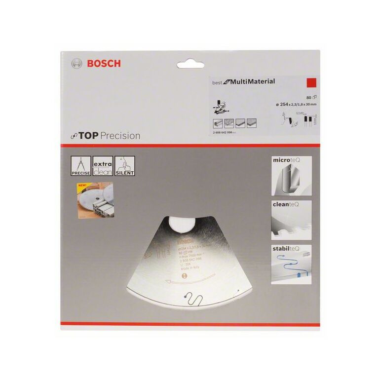 Bosch Kreissägeblatt Top Precision Best for Multi Material, 254 x 30 x 2,3 mm, 80 (2 608 642 098), image 