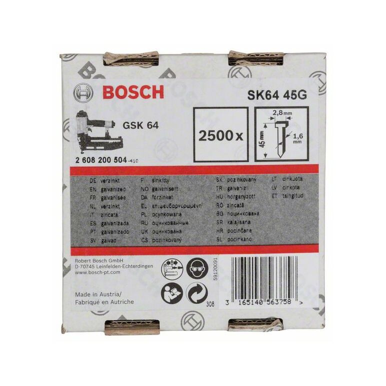 Bosch Senkkopf-Stift SK64 45G, 1,6 mm, 45 mm, verzinkt (2 608 200 504), image 