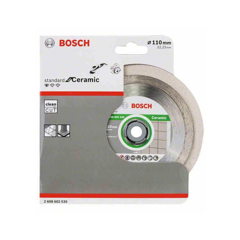 Bosch Diamanttrennscheibe Standard for Ceramic, 110 x 22,23 x 1,6 x 7,5 mm (2 608 602 535), image 