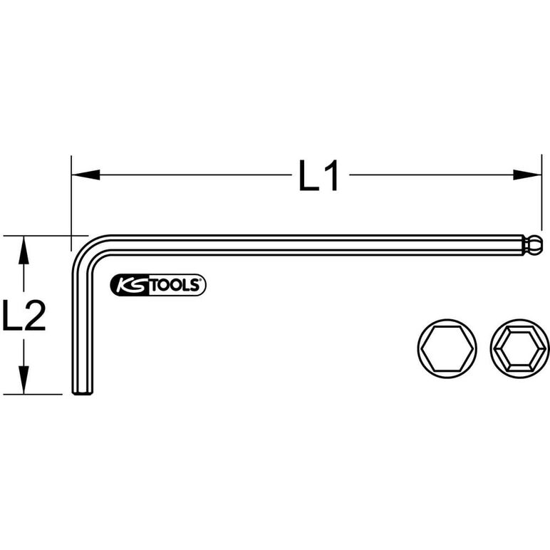 KS Tools Torx- Kugelkopf-Winkelstiftschlüssel, lang, T20, image _ab__is.image_number.default