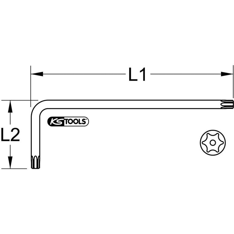 KS Tools Torx-Winkelstiftschlüssel mit Bohrung, lang, TB5, image _ab__is.image_number.default