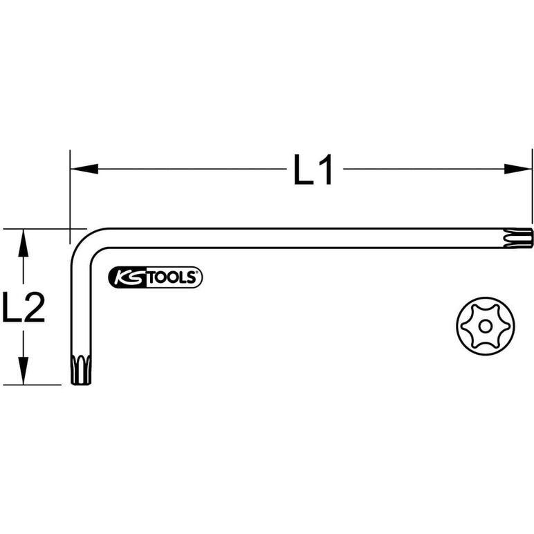 KS Tools Torx-Winkelstiftschlüssel mit Bohrung, kurz, TB6, image _ab__is.image_number.default