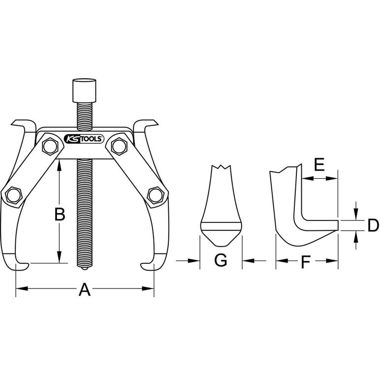 KS Tools Universal-Abzieher 2-armig, 20-150mm, image _ab__is.image_number.default