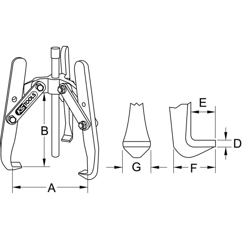 KS Tools Universal-Abzieher 3-armig, 18-100mm, image _ab__is.image_number.default