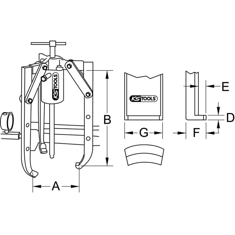 KS Tools Universal-Abzieher 3-armig, 50 t, 700mm, image _ab__is.image_number.default