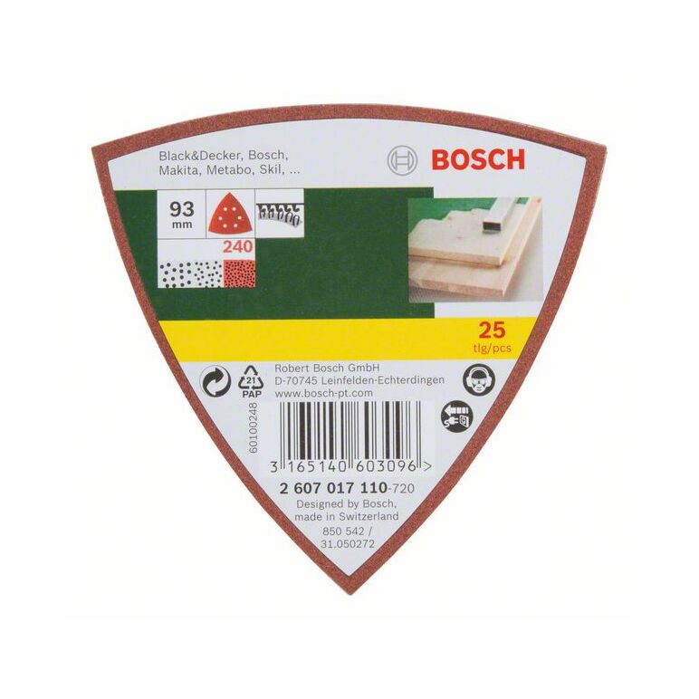 Bosch Schleifblatt-Set für Deltaschleifer, 93 mm, 240, 6 Löcher, 25er-Pack (2 607 017 110), image 
