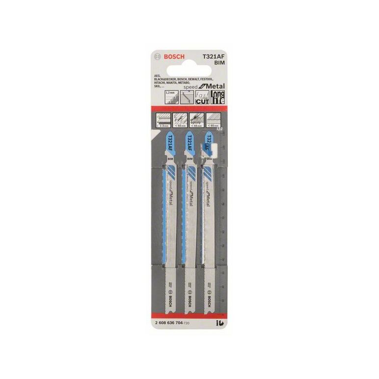 Bosch Stichsägeblatt T 321 AF Speed for Metal, 3er-Pack (2 608 636 704), image 