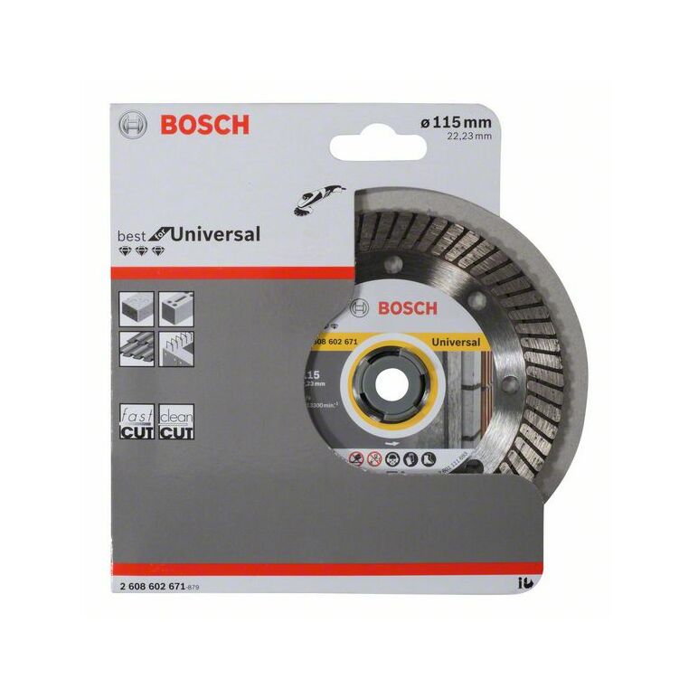 Bosch Diamanttrennscheibe Best for Universal Turbo, 115 x 22,23 x 2,2 x 12 mm (2 608 602 671), image 