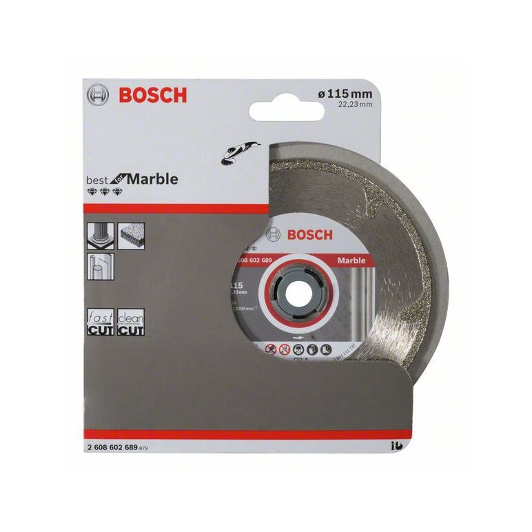 Bosch Diamanttrennscheibe Best for Marble, 115 x 22,23 x 2,2 x 3 mm (2 608 602 689), image 