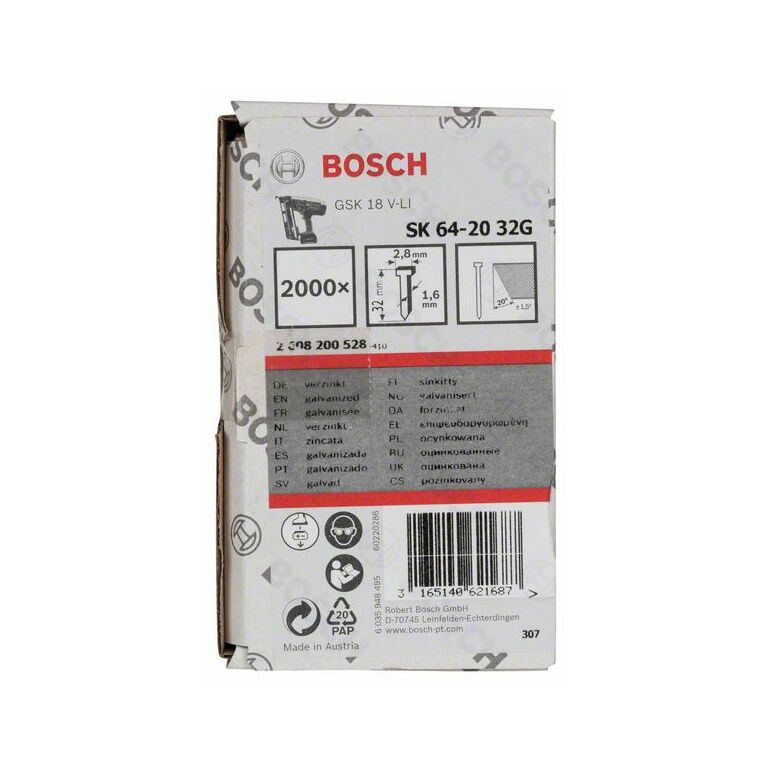 Bosch Senkkopf-Stift SK64 20G, 32 mm verzinkt (2 608 200 528), image 