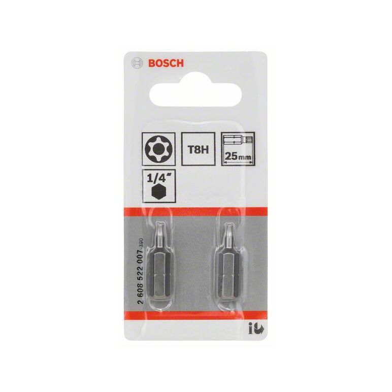 Bosch Security-Torx-Schrauberbit Extra-Hart T8H, 25 mm, 2er-Pack (2 608 522 007), image _ab__is.image_number.default
