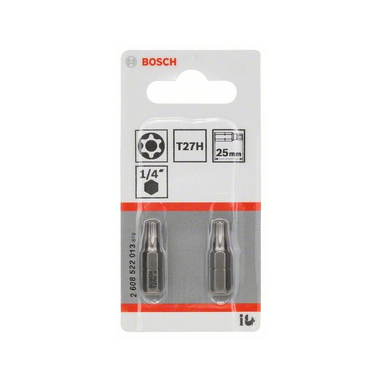 Bosch Security-Torx-Schrauberbit Extra-Hart T27H, 25 mm, 2er-Pack (2 608 522 013), image _ab__is.image_number.default