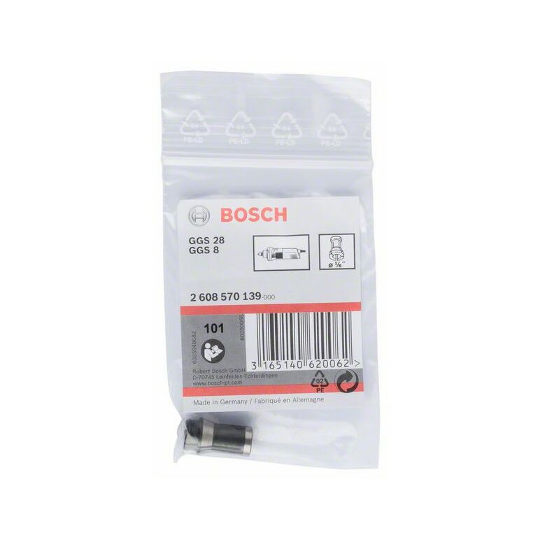 Bosch Spannzange ohne Spannmutter, 1/8 Zoll, für Bosch-Geradschleifer (2 608 570 139), image 
