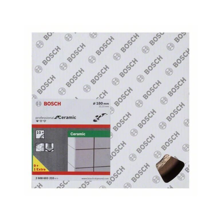 Bosch Diamanttrennscheibe Standard for Ceramic, 180 x 22,23 x 1,6 x 7 mm, 10er-Pack (2 608 603 233), image _ab__is.image_number.default