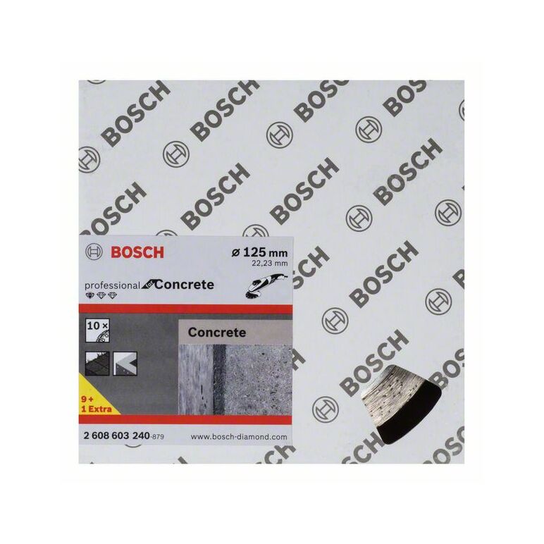 Bosch Diamanttrennscheibe Standard for Concrete, 125 x 22,23 x 1,6 x 10 mm, 10er-Pack (2 608 603 240), image _ab__is.image_number.default