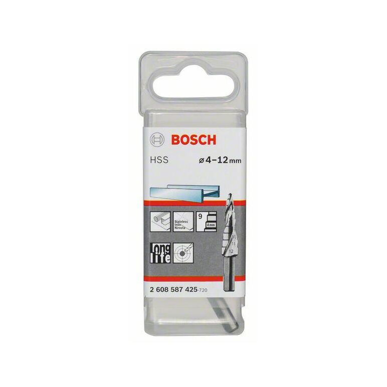 Bosch Stufenbohrer HSS, 4 - 12 mm, 6 mm, 66,5 mm, 9 Stufen (2 608 587 425), image _ab__is.image_number.default