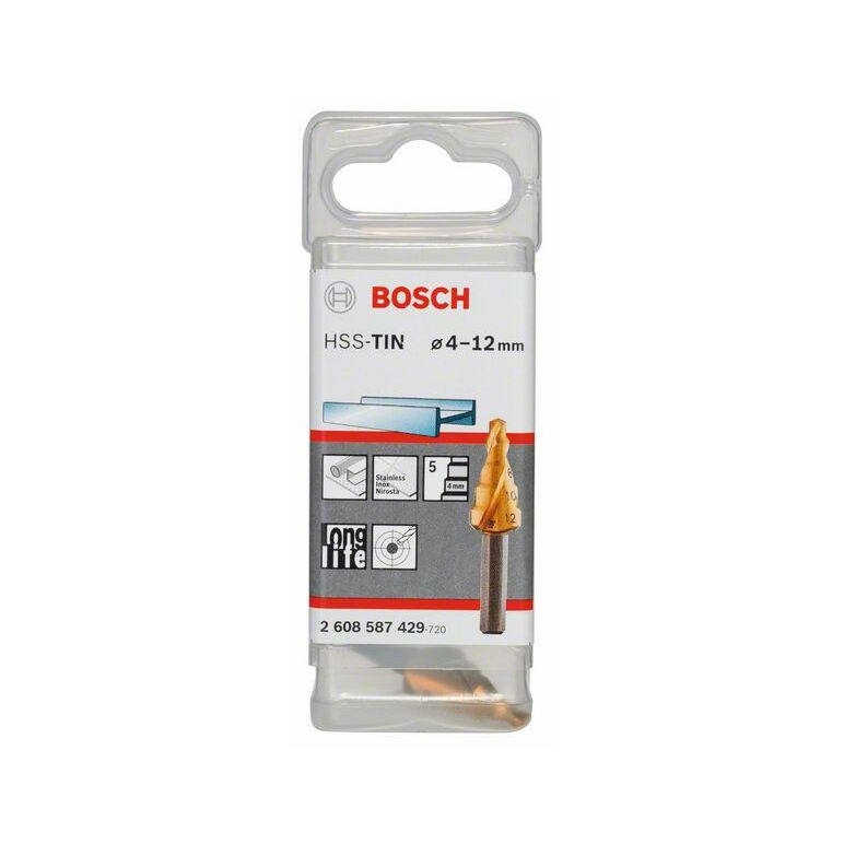 Bosch Stufenbohrer HSS-TiN, 4 - 12 mm, 6 mm, 50 mm, 5 Stufen (2 608 587 429), image _ab__is.image_number.default