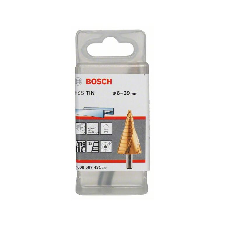 Bosch Stufenbohrer HSS-TiN, 6 - 39 mm, 10 mm, 93,5 mm, 12 Stufen (2 608 587 431), image _ab__is.image_number.default