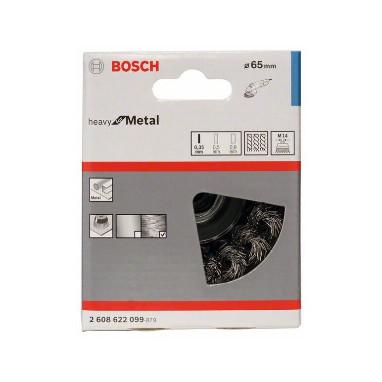 Bosch Topfbürste, Stahl, gezopfter Draht, 65 mm, 0,35 mm, 12500 U/min, M 14 (2 608 622 099), image _ab__is.image_number.default